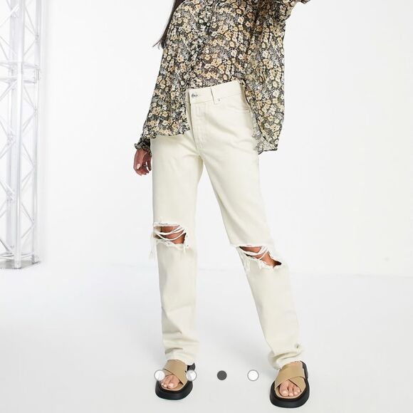 Mango MNG Sheer Floral Print Blouse Black and Cream Women's Top Size 4 - Picture 3 of 11